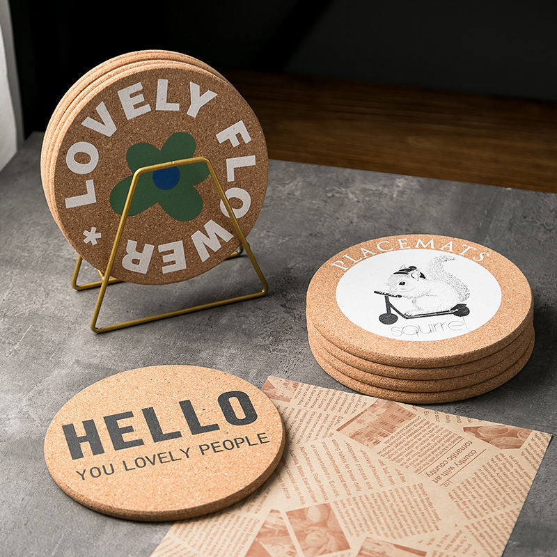 隔热垫耐高温防烫桌垫软木杯垫北欧ins风可爱卡通圆形餐垫